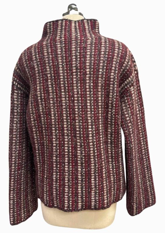 THEORY ALPACA BLEND CHUNKY KNIT RED/BROWN SWEATER SIZE M