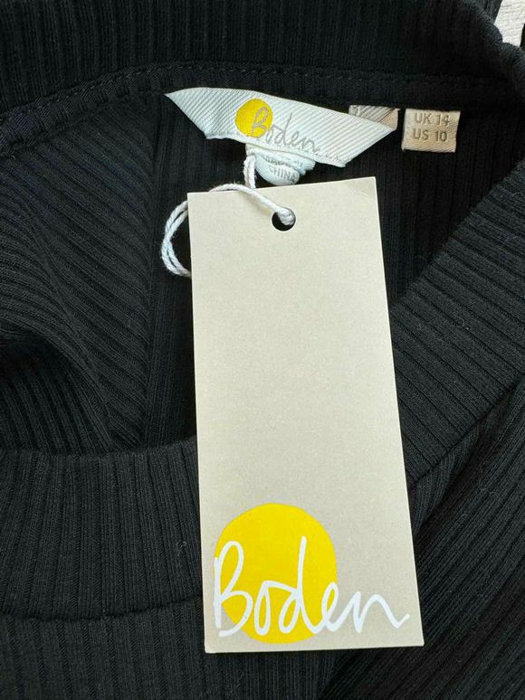 BODEN NWT! SS MOCK NECK BLACK TOP SIZE 10
