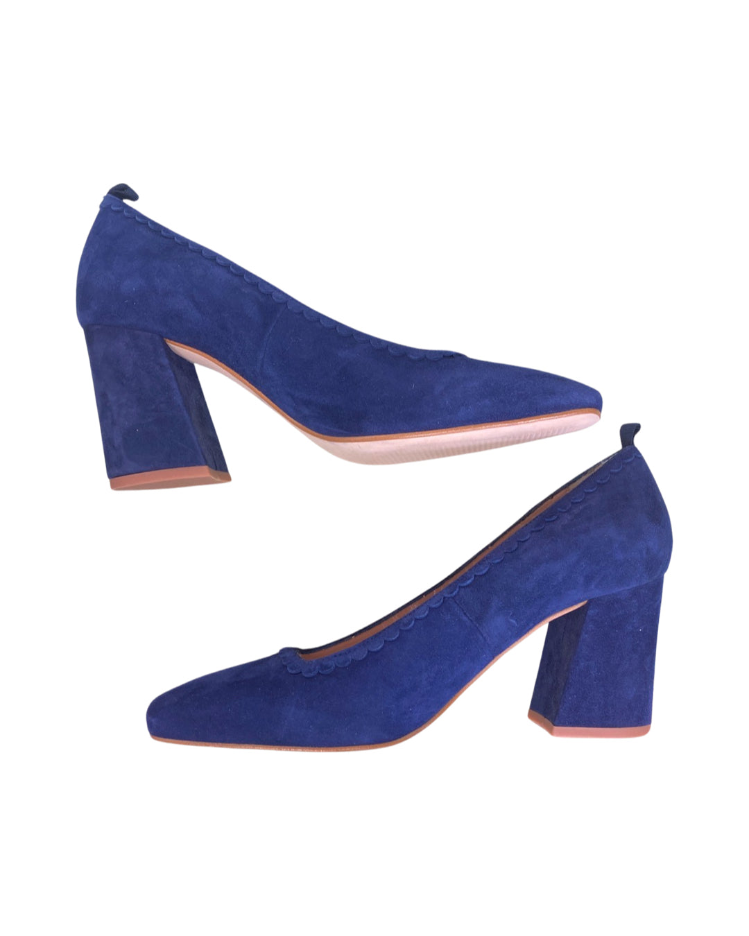 BODEN BLUE SCALLOPED DETAIL HEELS SIZE 37
