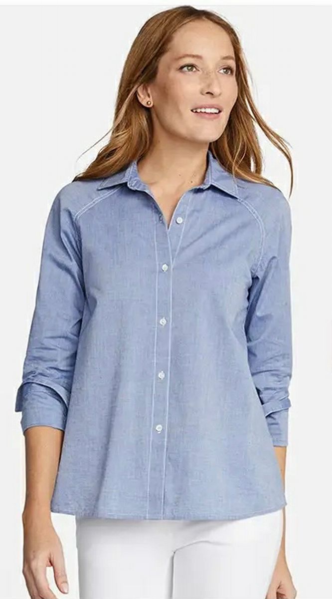 J MCLAUGHLIN HENSELY BLOUSELIGHT BLUE WTOP SIZE XL