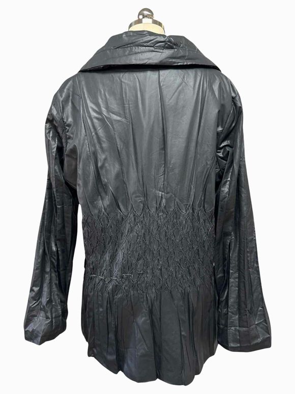 FLAIR LAGENLOOK FULL ZIP OVERSIZE COLLAR CRINKLE TOPPER GUNMETAL JACKET SIZE L