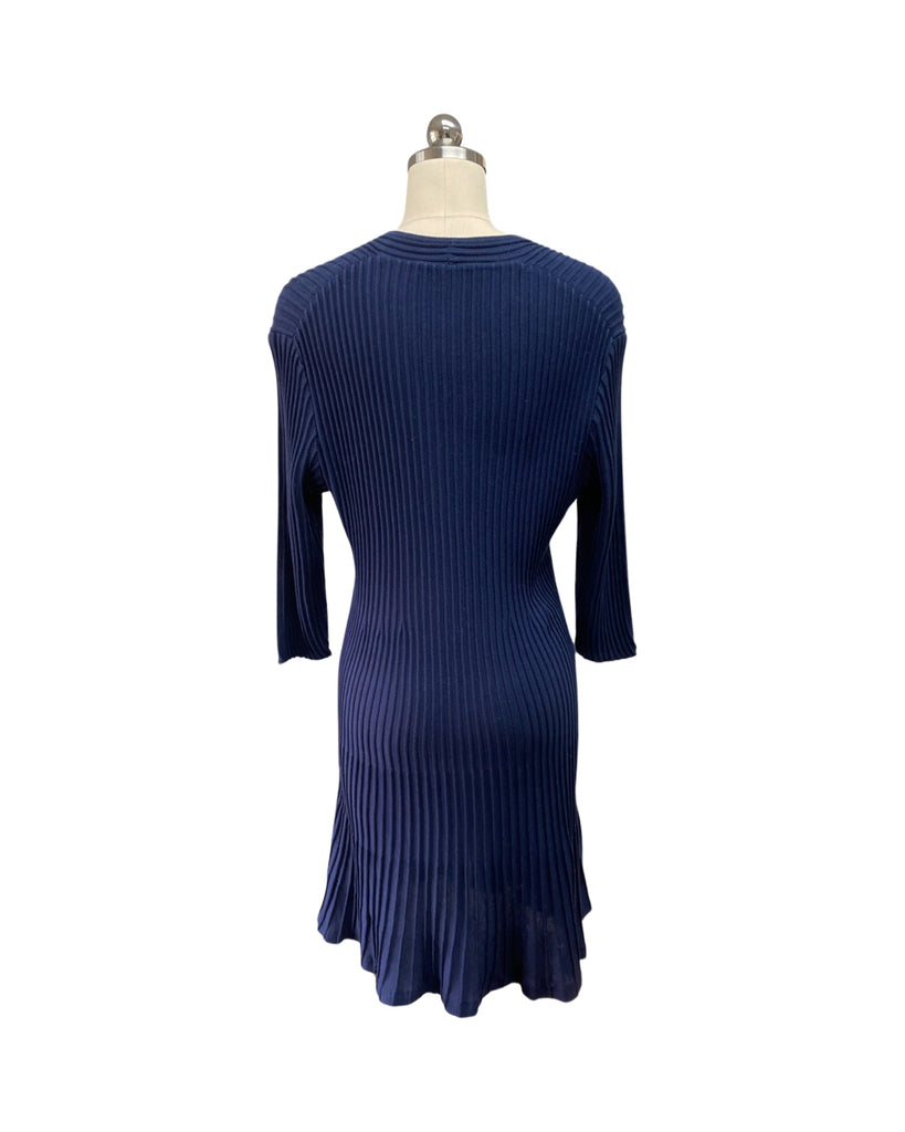 PERUVIAN CONNECTION NAVY BLUE JULIETTA ACORDIAN PLEAT DRESS SIZE XL