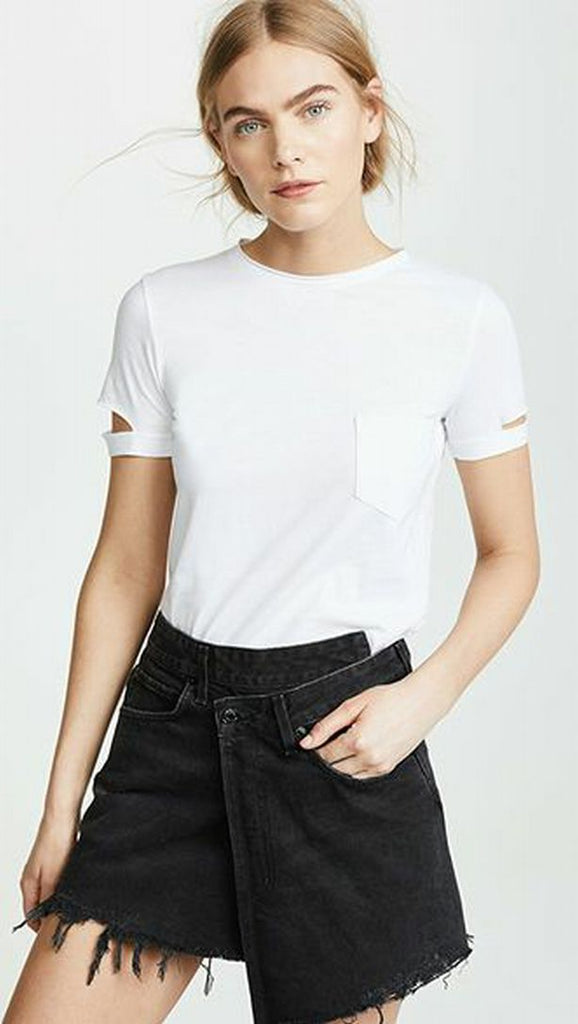 HELMUT LANG WHITE POCKET T-SHIRT TOP SIZE SMALL