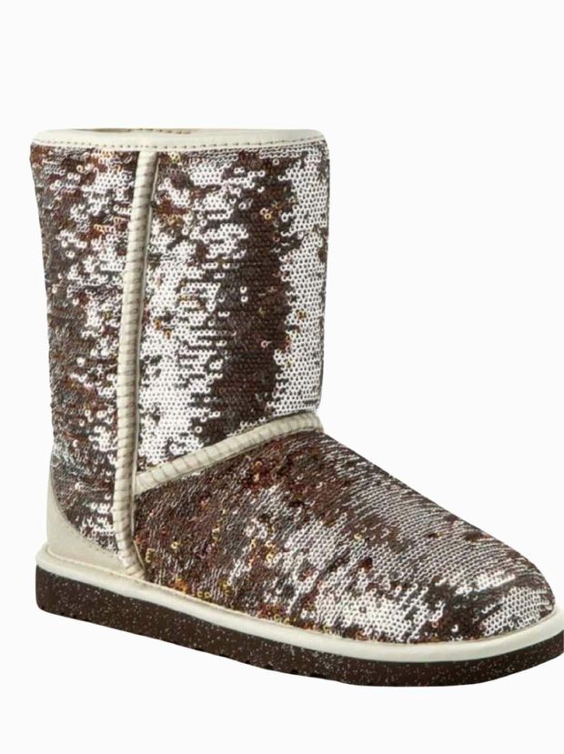 UGG GOLD SEQUINED CLASSIC SHORT BOOT SIZE 6