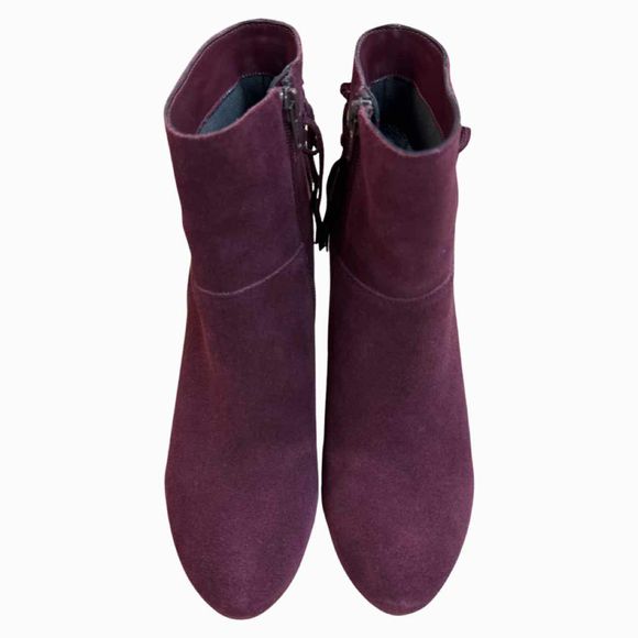 VANELI SUEDE FRINGE MAROON BOOTIE SIZE 7.5