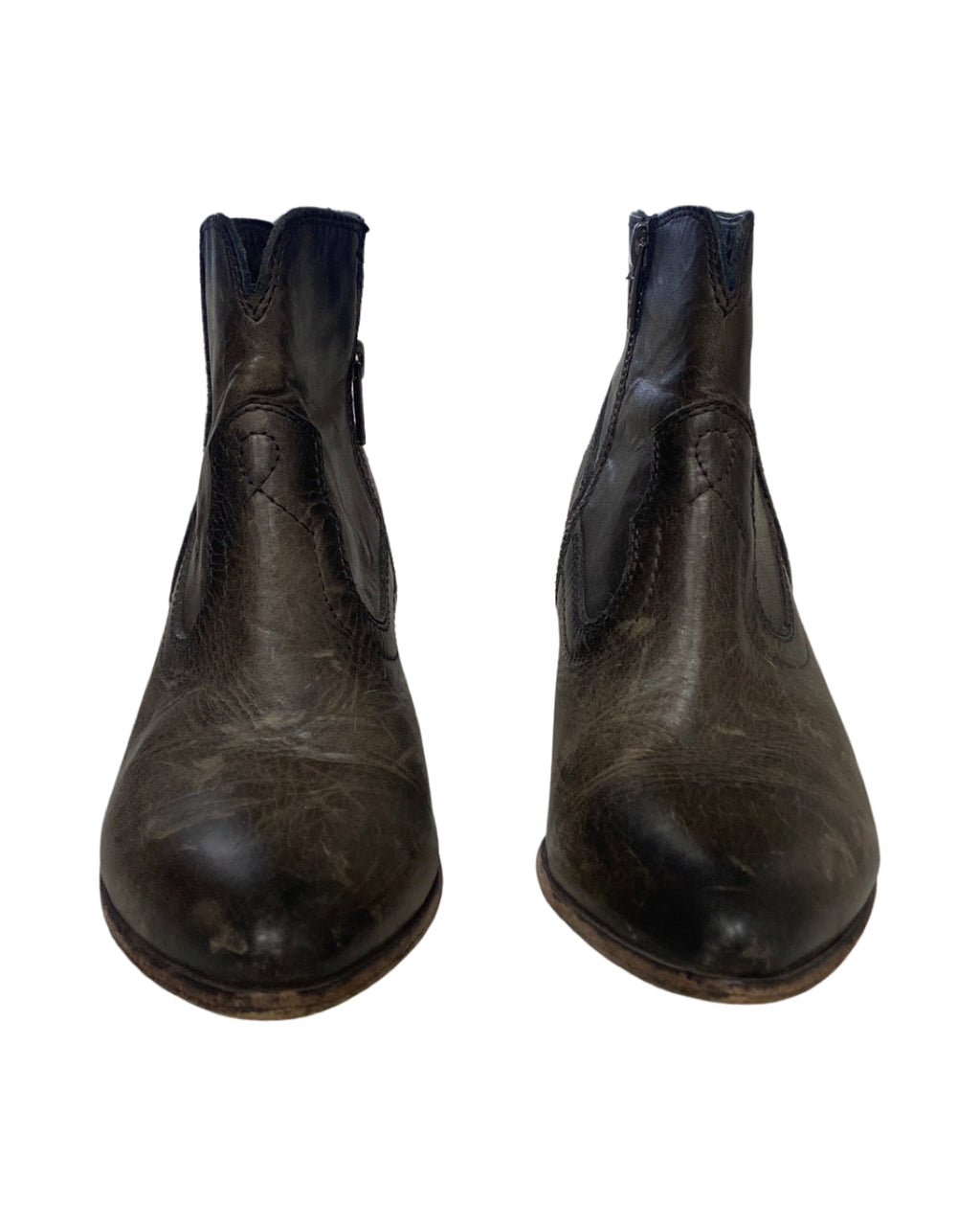 FRYE RENEE SEAM SHORT ANKLE BOOT IN STONE SIZE 8