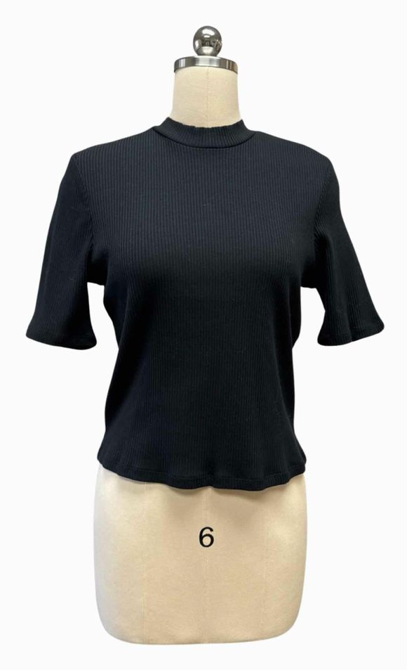 BODEN NWT! SS MOCK NECK BLACK TOP SIZE 10