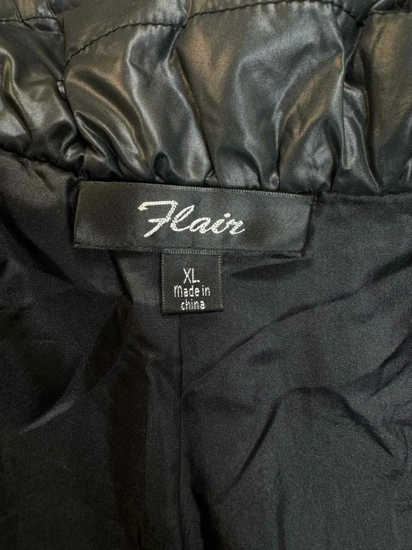 FLAIR LAGENLOOK FULL ZIP OVERSIZE COLLAR CRINKLE TOPPER GUNMETAL JACKET SIZE L