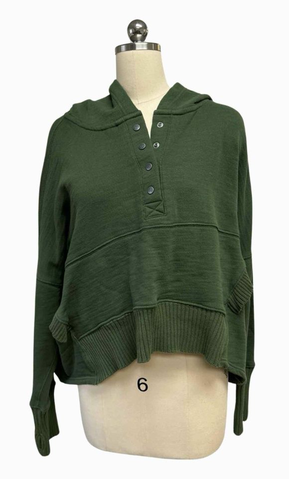 FP MOVEMENT HONEY DOVE ARMY GREEN PULLOVER SIZE S