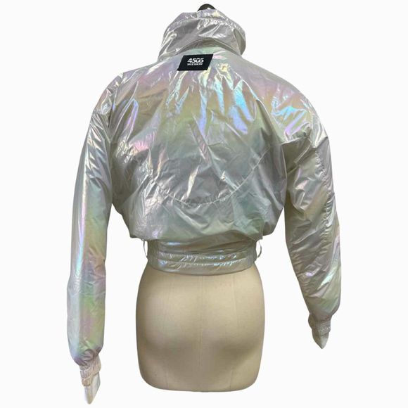 ASOS 4505 SKI SNOW METALLIC WHITE JACKET SIZE S