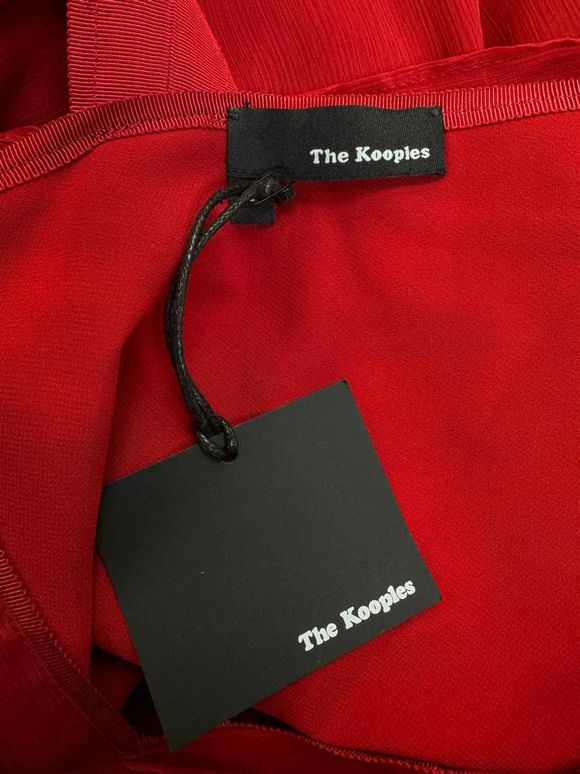 THE KOOPLES NWT! CREPON CROSSOVER RED DRESS SIZE S