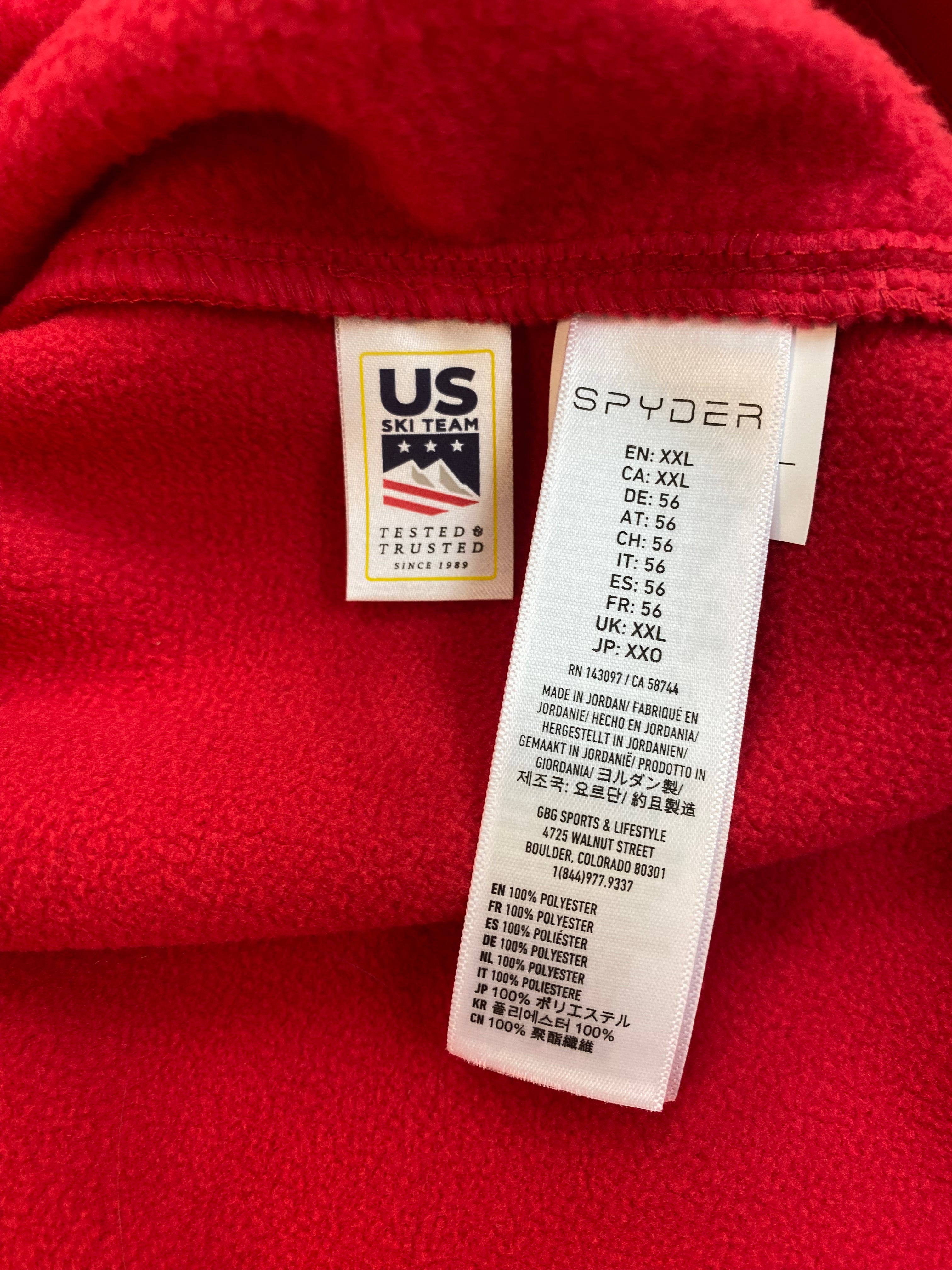 SPYDER BANDIT HALF ZIP PULLOVER RED MJACKET SIZE XXLARGE