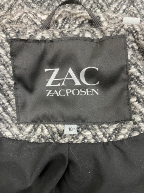 ZAC POSEN ALICIA HERRINGBONE WRAP JACKET SIZE 10