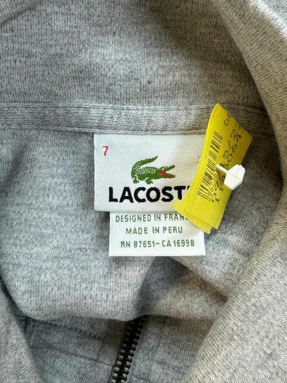 LACOSTE HEATHERED QUARTER ZIP GRAY SWEATER SIZE XXL