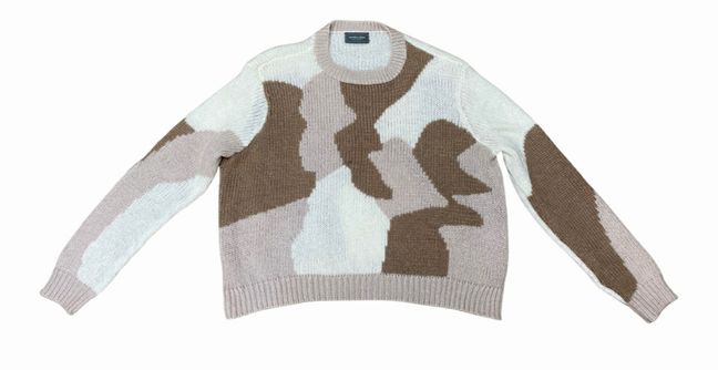 WOODEN SHIPS COLOR BLOCK OVERSIZED BEIGE SWEATER SIZE M/L