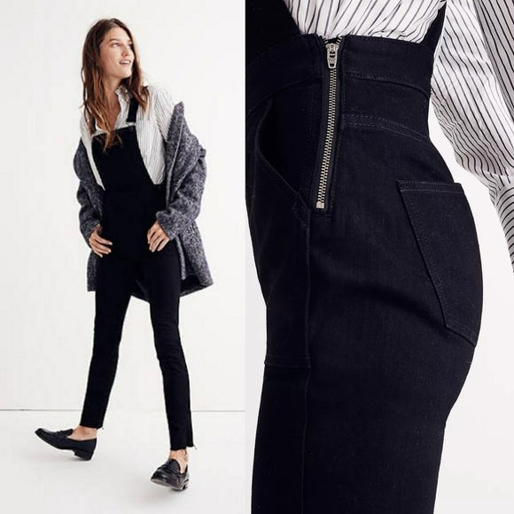 MADEWELL SKINNY BLACK OVERALLS SIZE M