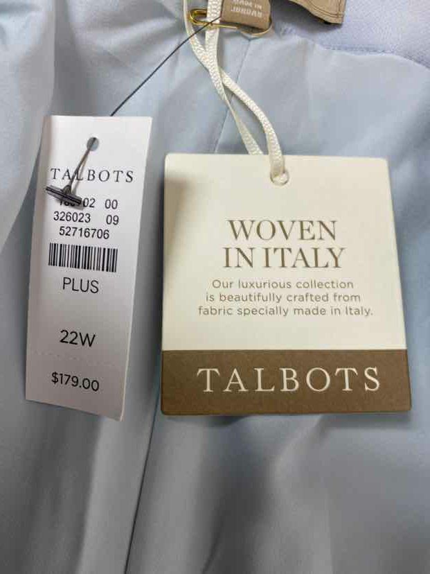 NWT! TALBOTS LIGHT BLUE LUXE DOUBLE-CLOTH BARELY BOOT DRESS PANTS SIZE 22W