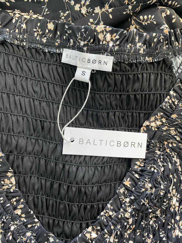BALTIC BORN NWT! LOTTA SMOCKED BLACK FLORAL MAXI DRESS SIZE S