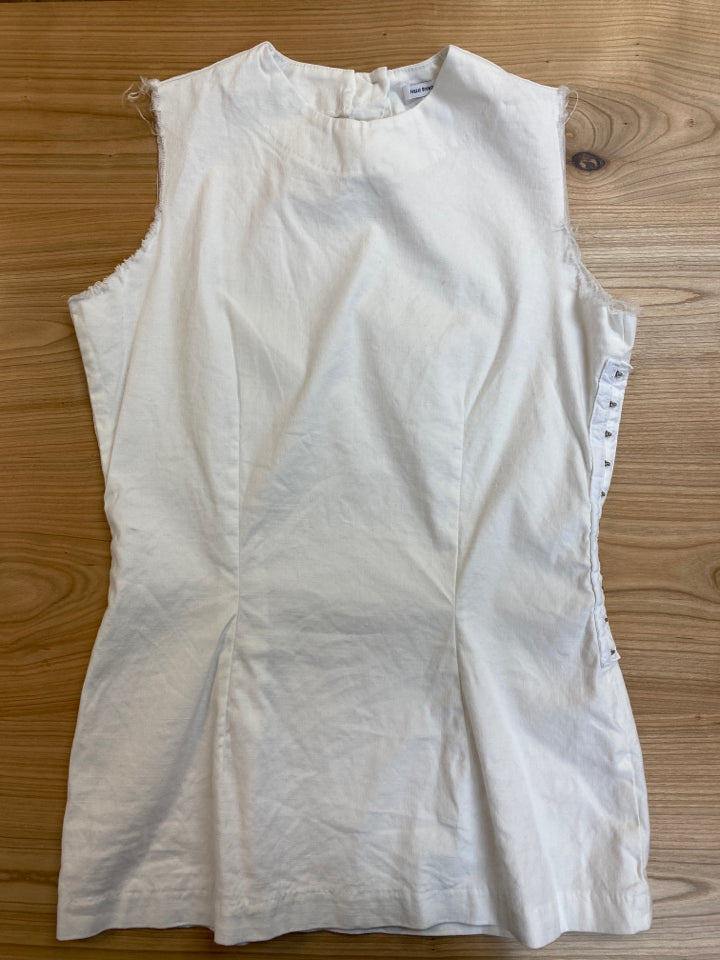 HAZEL BROWN LINEN STRETCH TOP SIZE 2 / SMALL