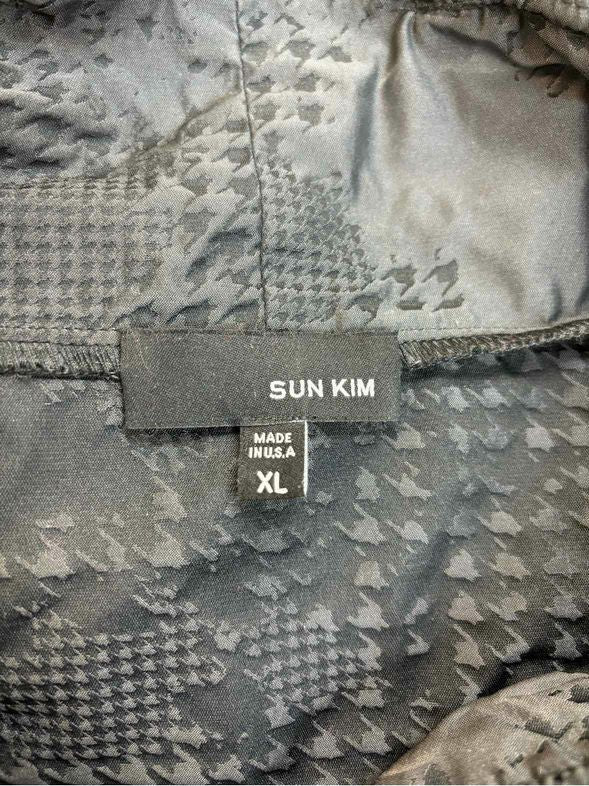 SUN KIM BLACK PRINTED WIRE VEST TOP SIZE XL