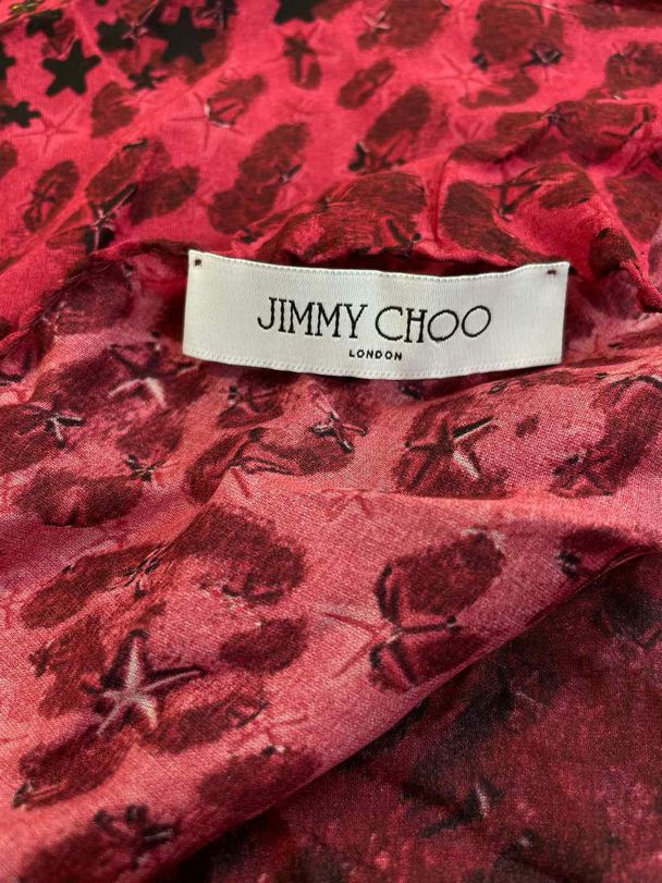 JIMMY CHOO 100% SILK STARFISH SQUARE ROSE SCARF