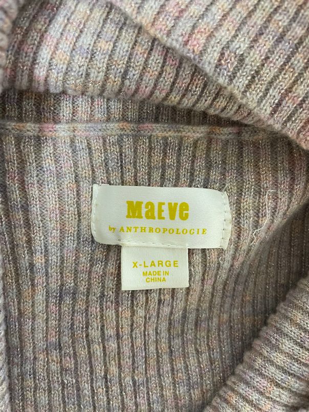 MAEVE RIBBED COWL NECK PINK/GOLD SWEATER SIZE XL