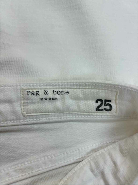 RAG & BONE DRE LOW-RISE WHITE BOYFRIEND JEANS SIZE 25