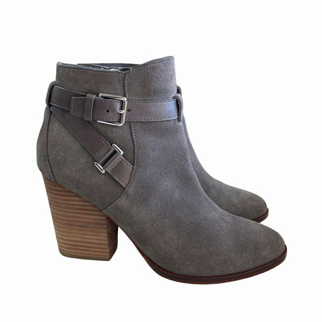COLE HAAN BELTED SUEDE GREY BOOTIE SIZE 8.5