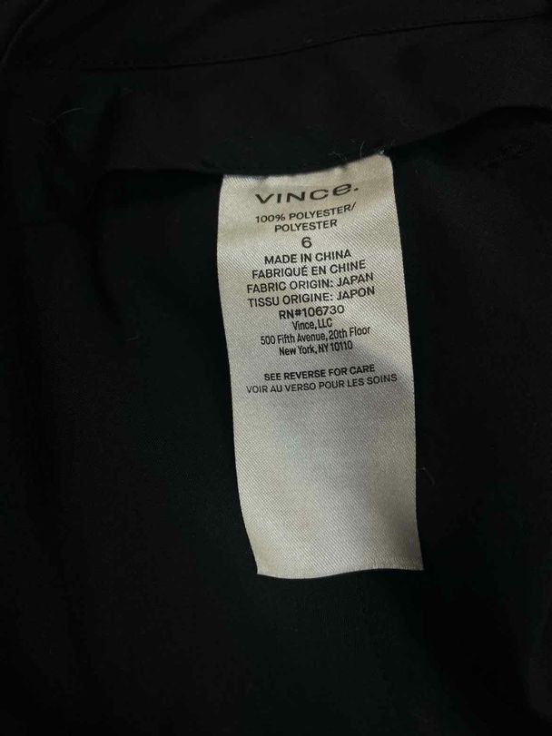 VINCE CREPE TAPERED BLACK TROUSER SIZE 6