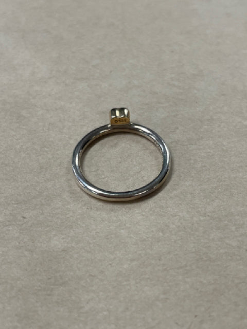 PANDORA TWO TONE GOLD HEART RING 6.5