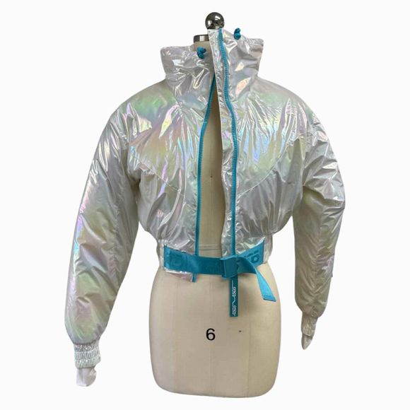 ASOS 4505 SKI SNOW METALLIC WHITE JACKET SIZE S