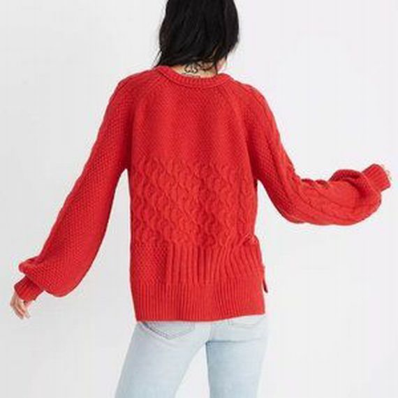 MADEWELL COPENHAGEN CABLE RED SWEATER SIZE 2X