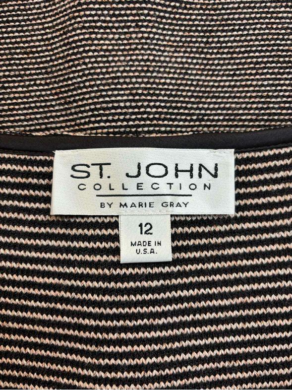 ST JOHN SANTANA BROWN KNIT VEST SIZE 12