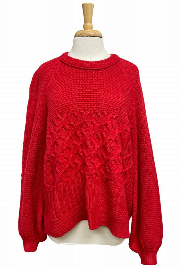 MADEWELL COPENHAGEN CABLE RED SWEATER SIZE 2X