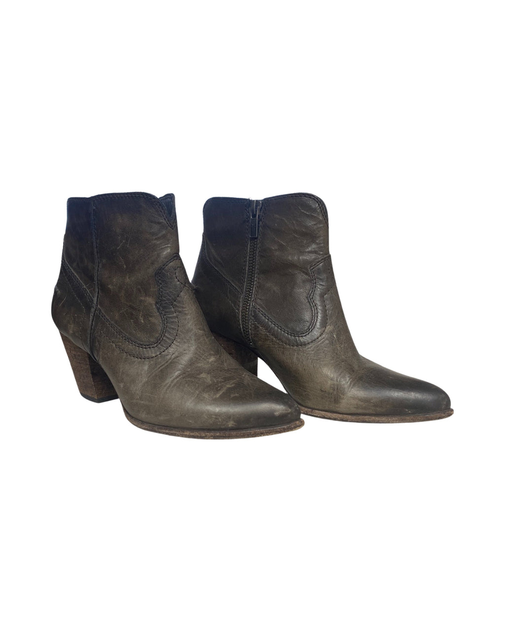FRYE RENEE SEAM SHORT ANKLE BOOT IN STONE SIZE 8