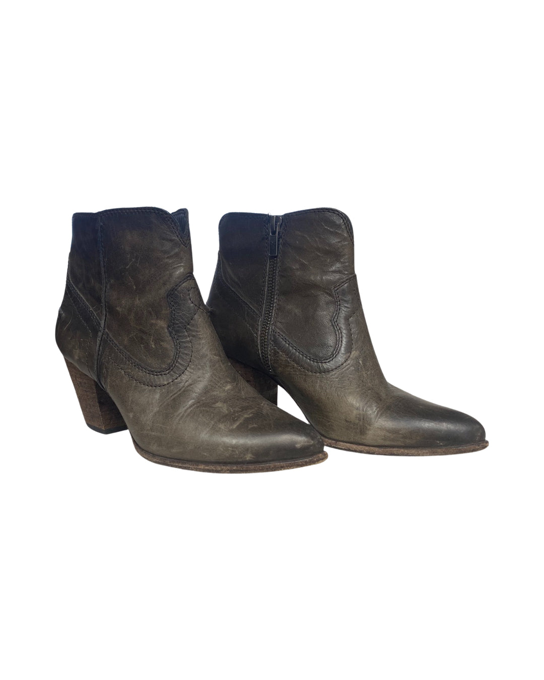 FRYE RENEE SEAM SHORT ANKLE BOOT IN STONE SIZE 8