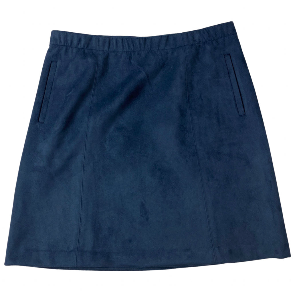 NWT! JJILL NAVY LUXE FAUX SUEDE SKIRT SIZE MEDIUM