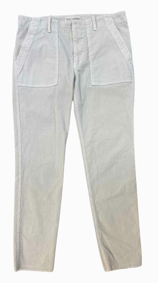 NILI LOTAN CROPPED CORDUROY CREAM PANTS SIZE 2