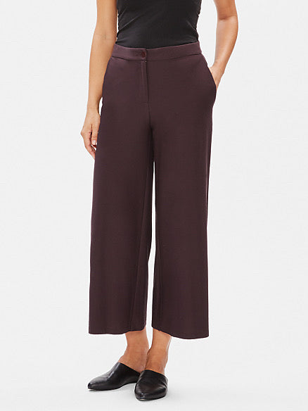 EILEEN FISHER CASSIS LIGHTWEIGHT WASHABLE STRETCH CREPE WIDE-LEG ANKLE PANT SIZE 6