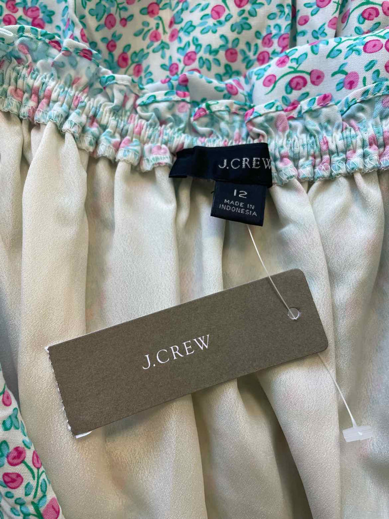 JCREW NWT! PUFF SLEEVE MIDI DRESS IN PASTELS FLORAL SIZE 12