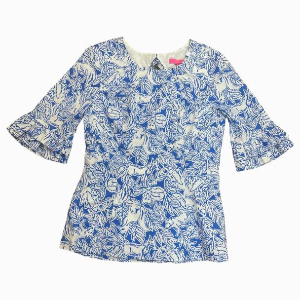 LILLY PULITZER NWT! LILLY PULITZER FIESTA BLUE/WHITE TOP SIZE 2