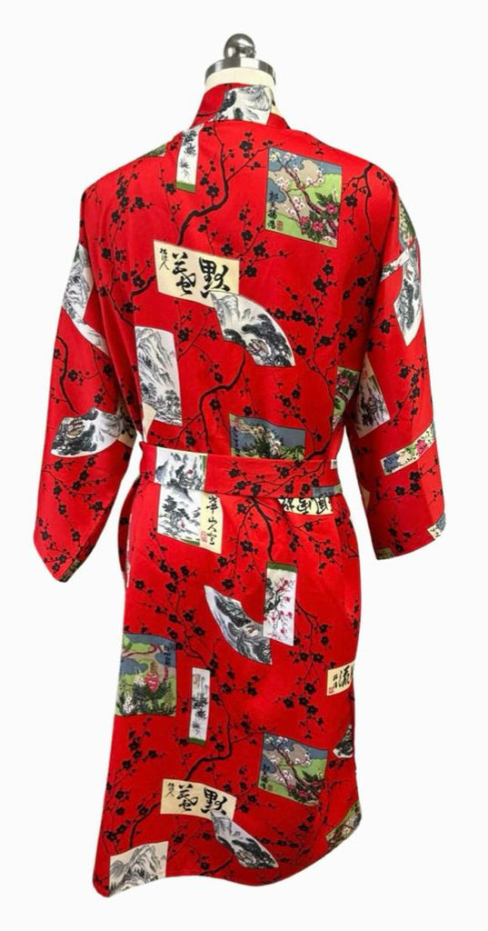 MADE IN JAPAN DRAGON STITCHED RED/BLACK KIMONO SIZE OS