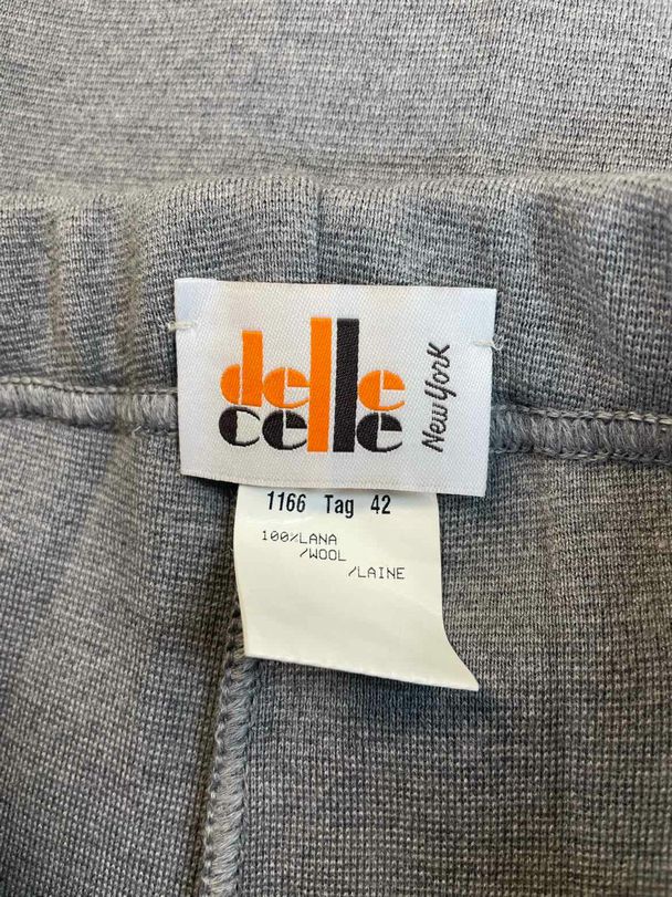DELLE CELLE NYC 100% WOOL PULL ON STRAIGHT HEATHER GRAY PANT SIZE M
