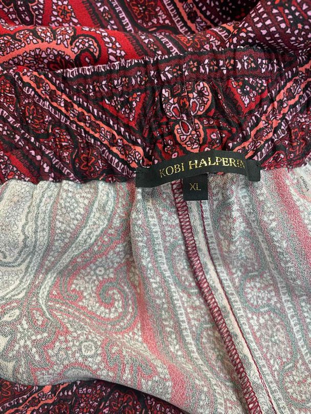 KOBI HALPERIN WILCO PRINTED PULL ON REDS PANT SIZE XL