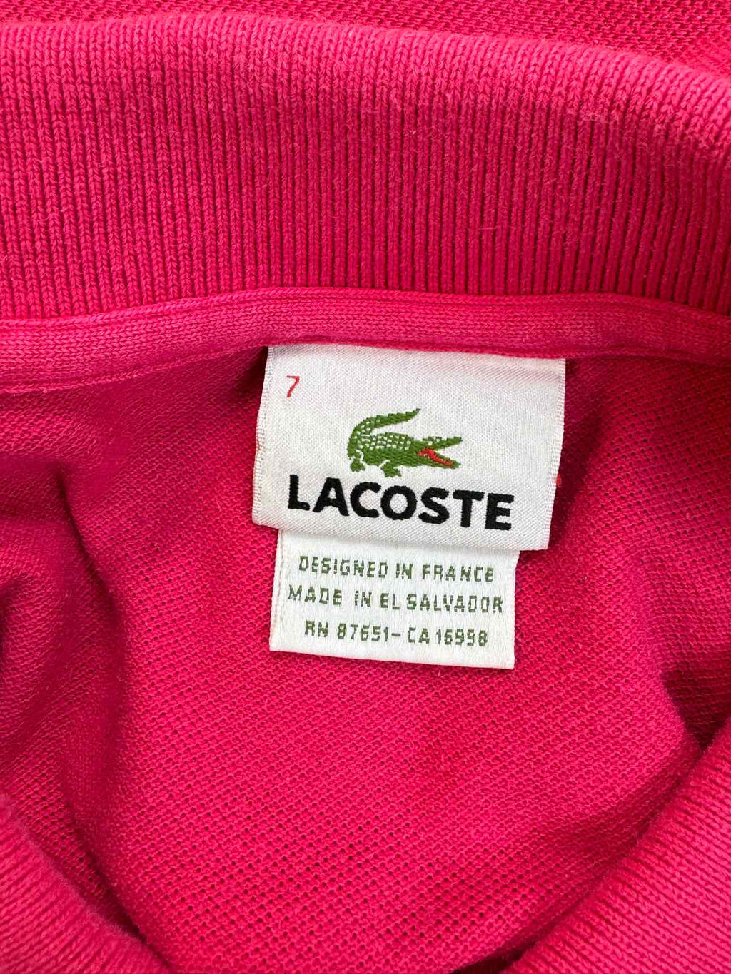 LACOSTE POLO PINK SHIRT SIZE 2XL