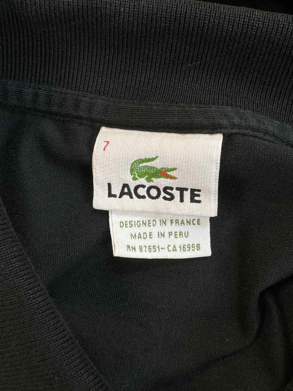 LACOSTE POLO BLACK SHIRT SIZE 2XL