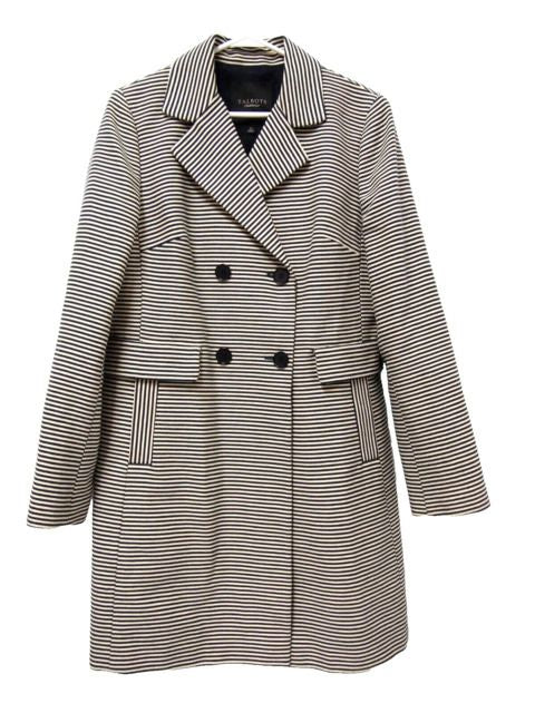 TALBOTS NWT!  DOUBLE BREASTED STRIPE CAR NAVVY/WHITE COAT SIZE 8
