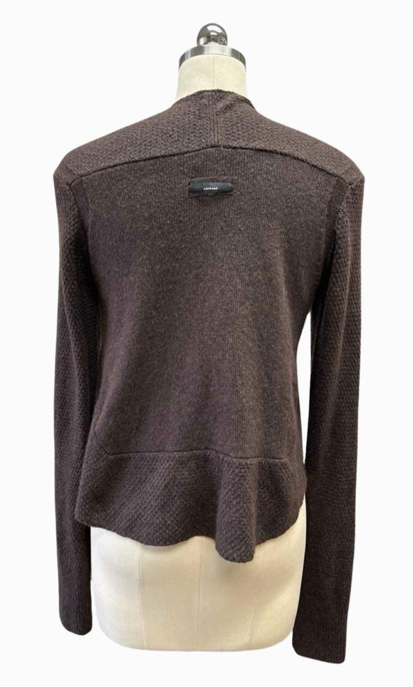 COTELAC CROPPED BUTTON BROWN SWEATER SIZE 1