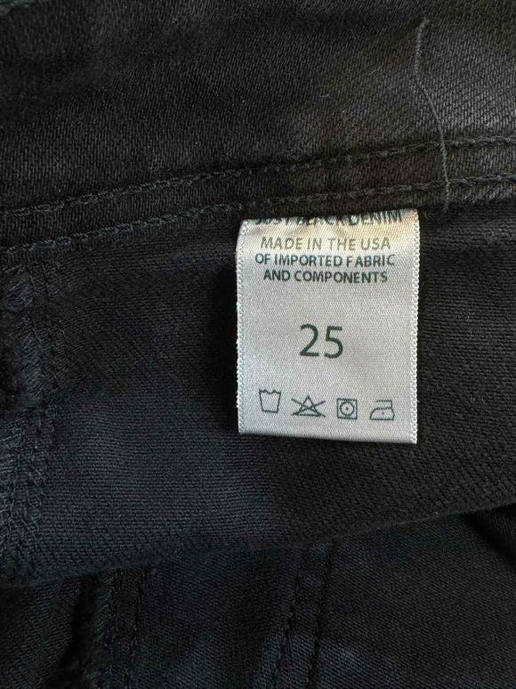 JUST BLACK HIGH RISE RAW HEM WIDE LEG BLACK JEANS SIZE 25
