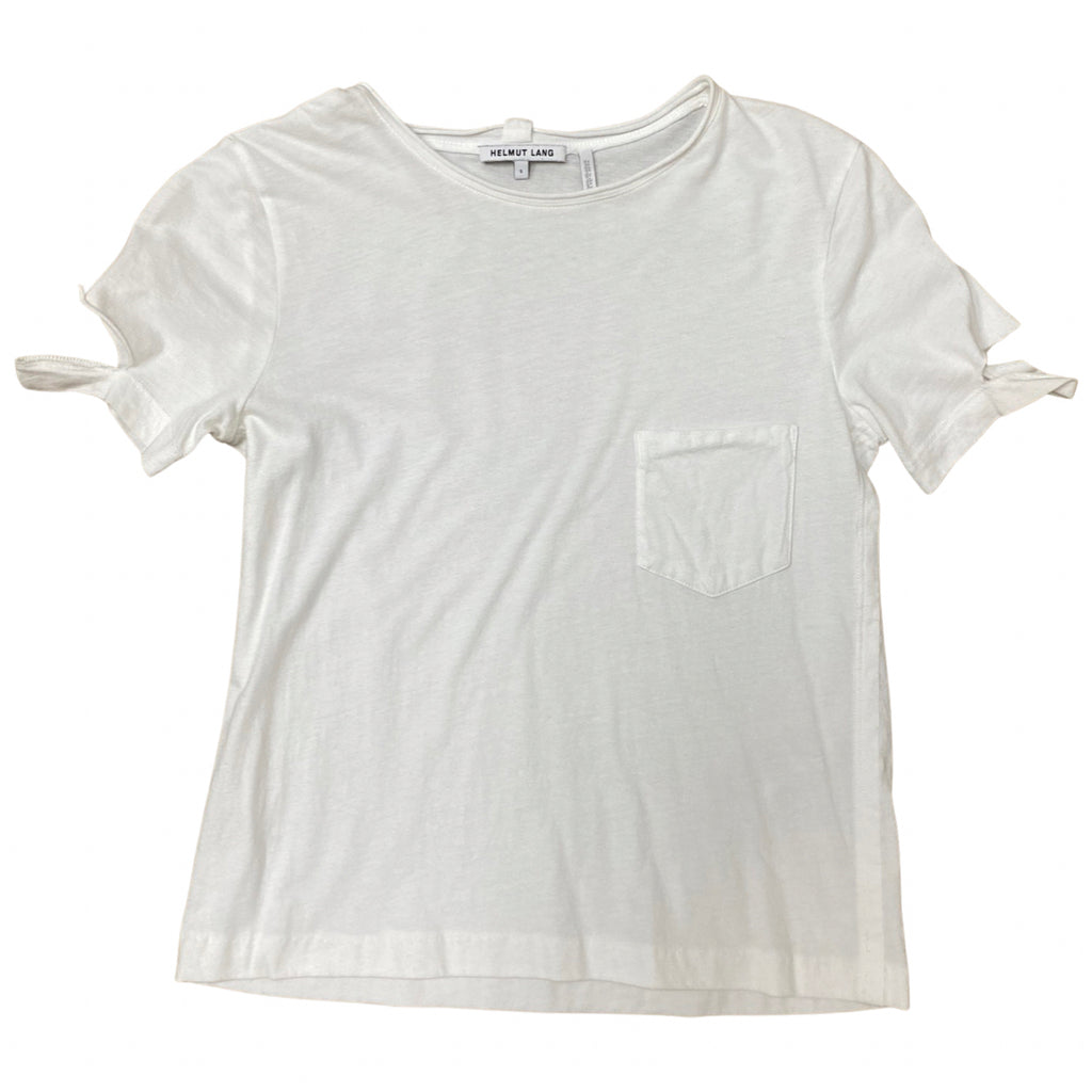 HELMUT LANG WHITE POCKET T-SHIRT TOP SIZE SMALL